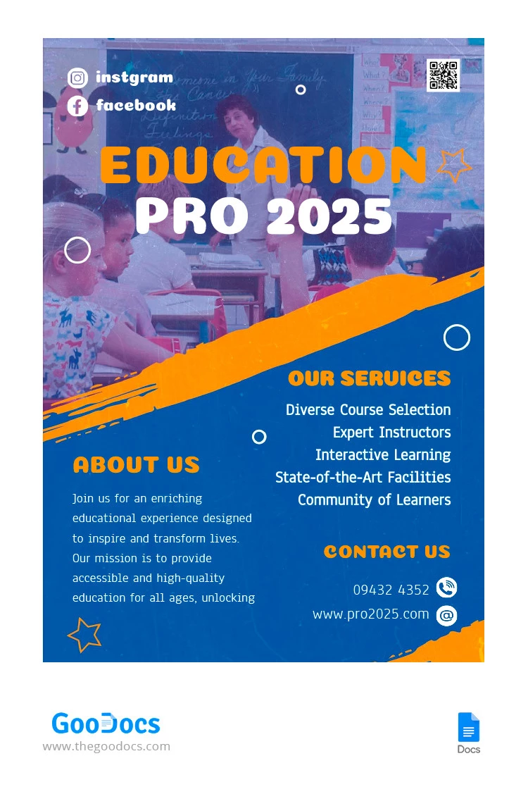 Pro Education Flyer: Dépliant en faveur de l'éducation - free Google Docs Template - 10066452