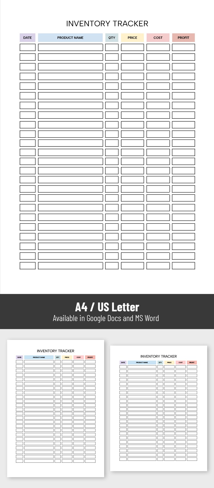 Free Product Inventory Template for Small Business In Google Docs