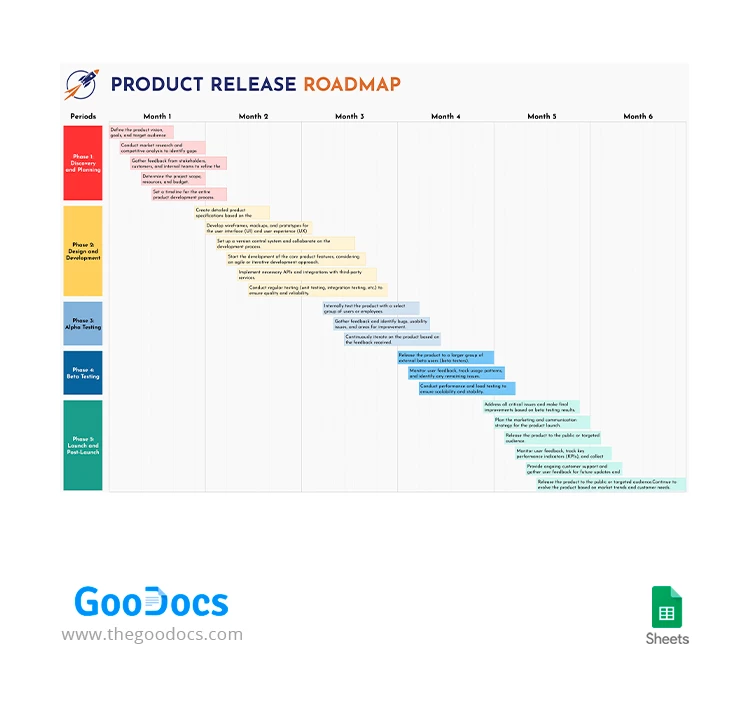 Calendario de lanzamiento de productos - free Google Docs Template - 10067193