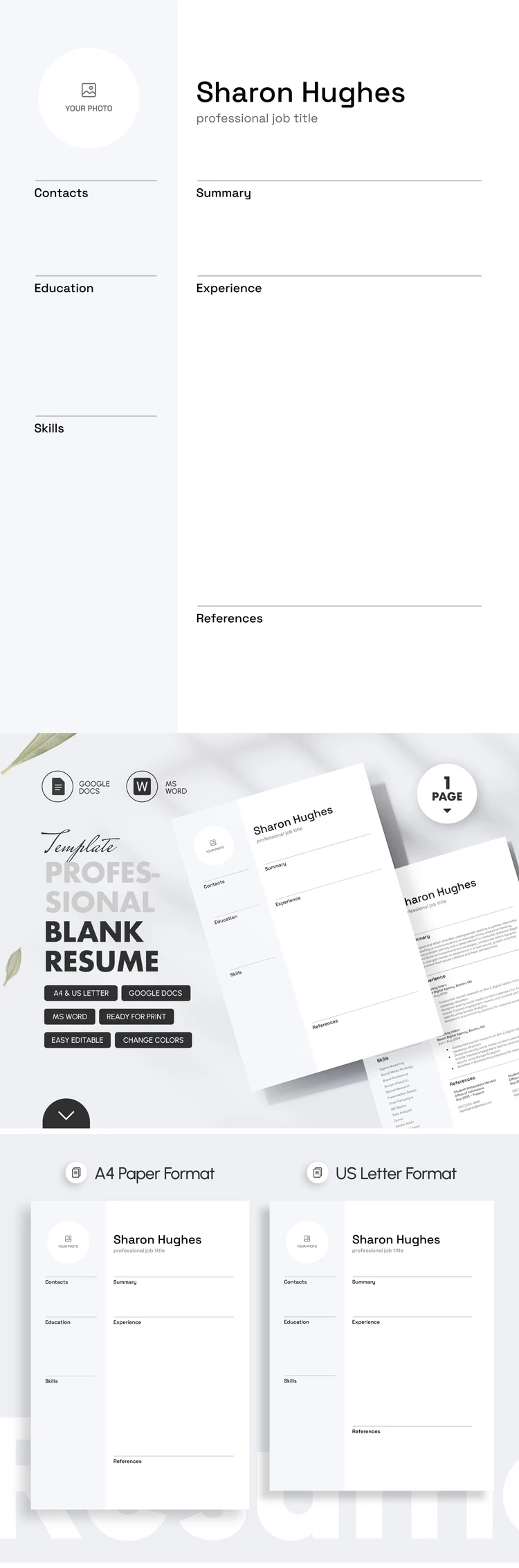 Professional Blank Resume Template - free Google Docs Template - 10071232 Professional Blank Resume Template - free Google Docs Template - 10071232