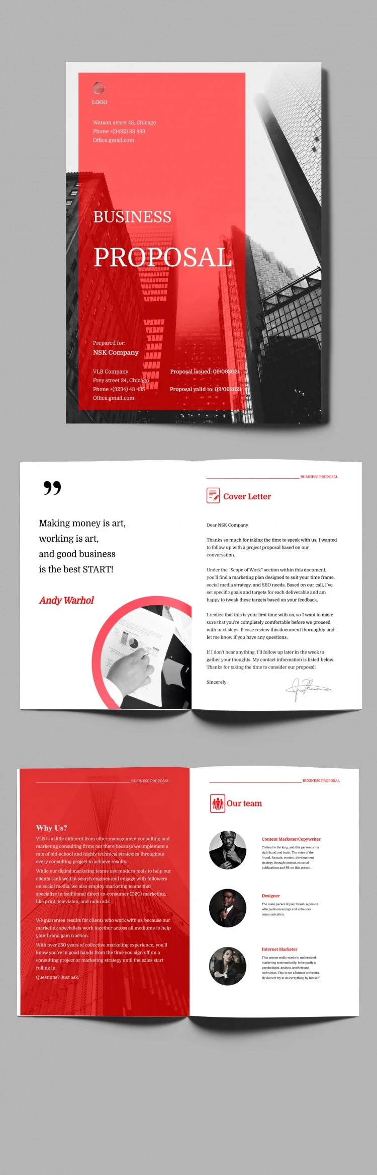 Red Professional Business Proposal - free Google Docs Template - 10061833