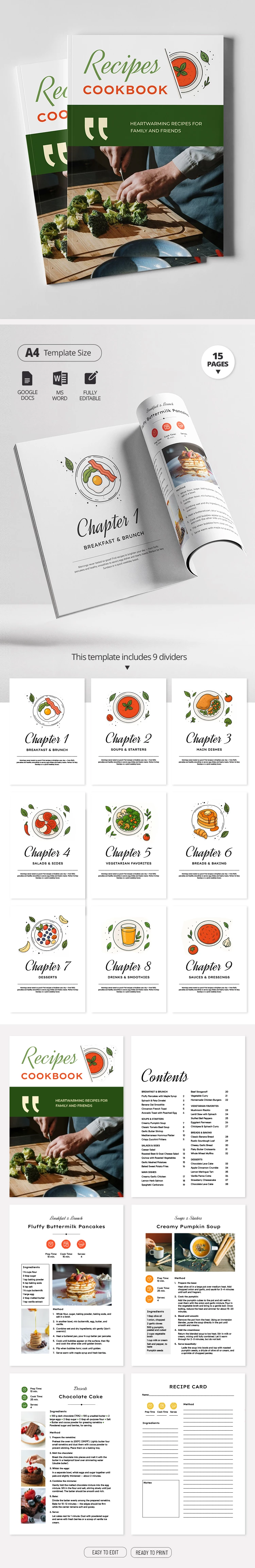 Professionelle Kochbuchvorlage - free Google Docs Template - 10072042