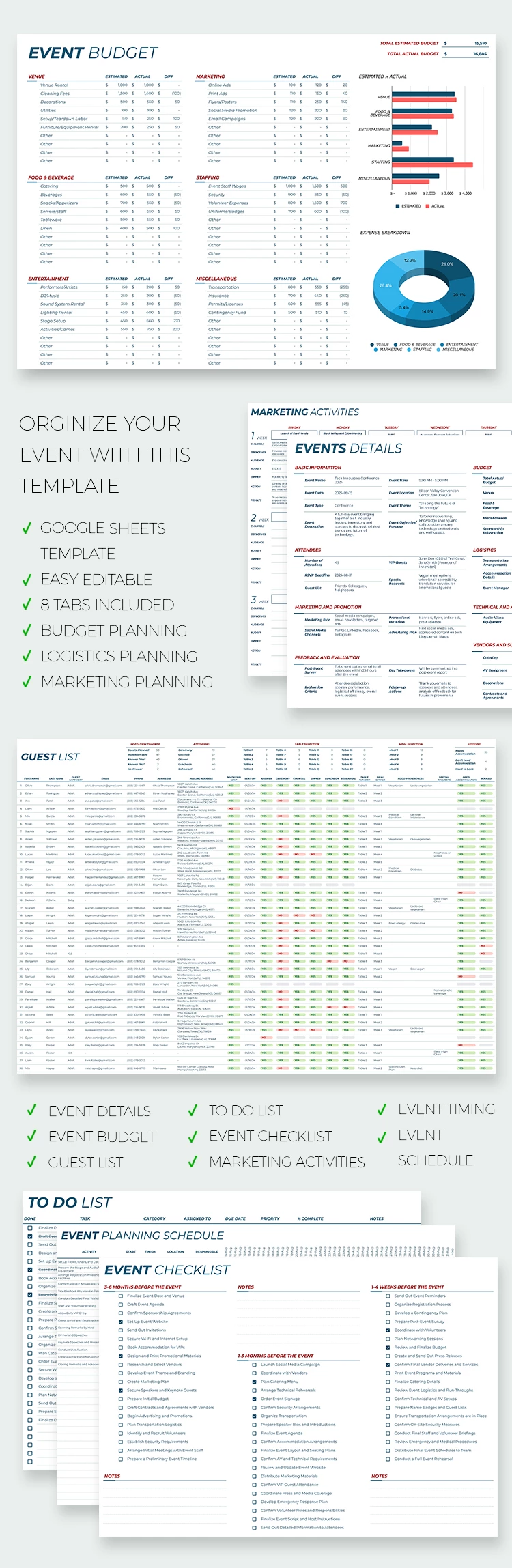 Professioneller Eventplaner - free Google Docs Template - 10069301