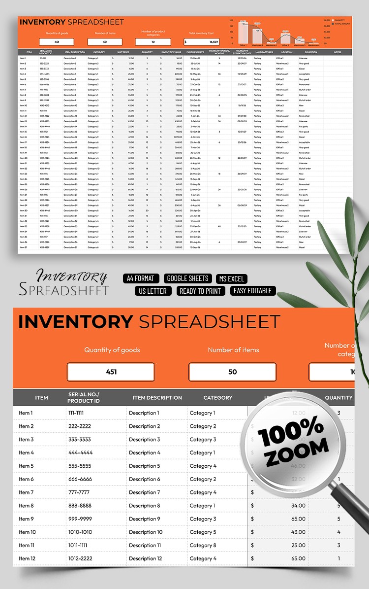 inventory control sheet template in word, pdf, google... Free Professional Inventory Control Sheet Template In Google Sheets