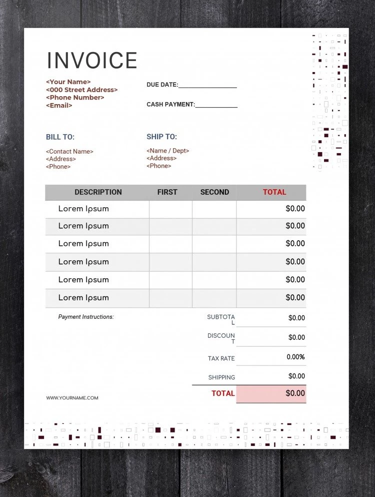 Fatura Profissional - free Google Docs Template - 10061587