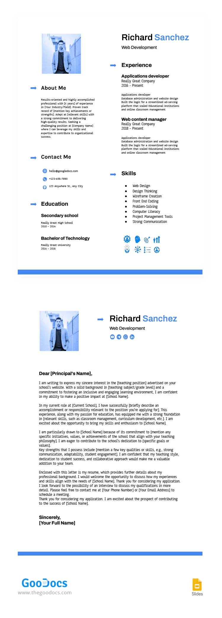 Lettre de motivation pour un curriculum vitae professionnel - free Google Docs Template - 10068092