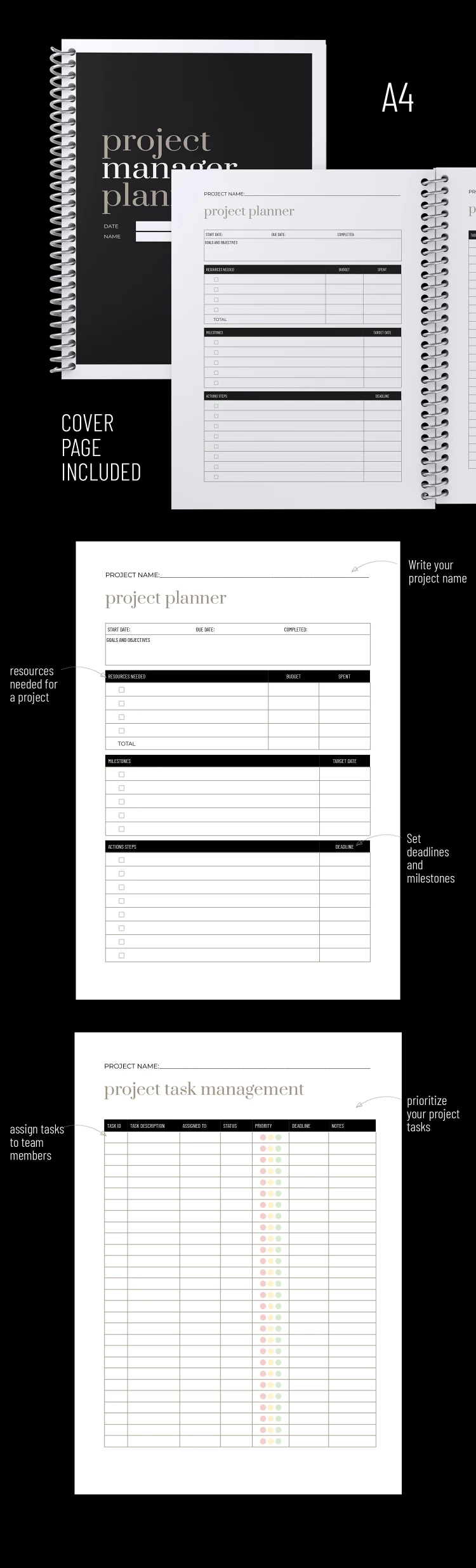 Planejador de Projeto - free Google Docs Template - 10068826