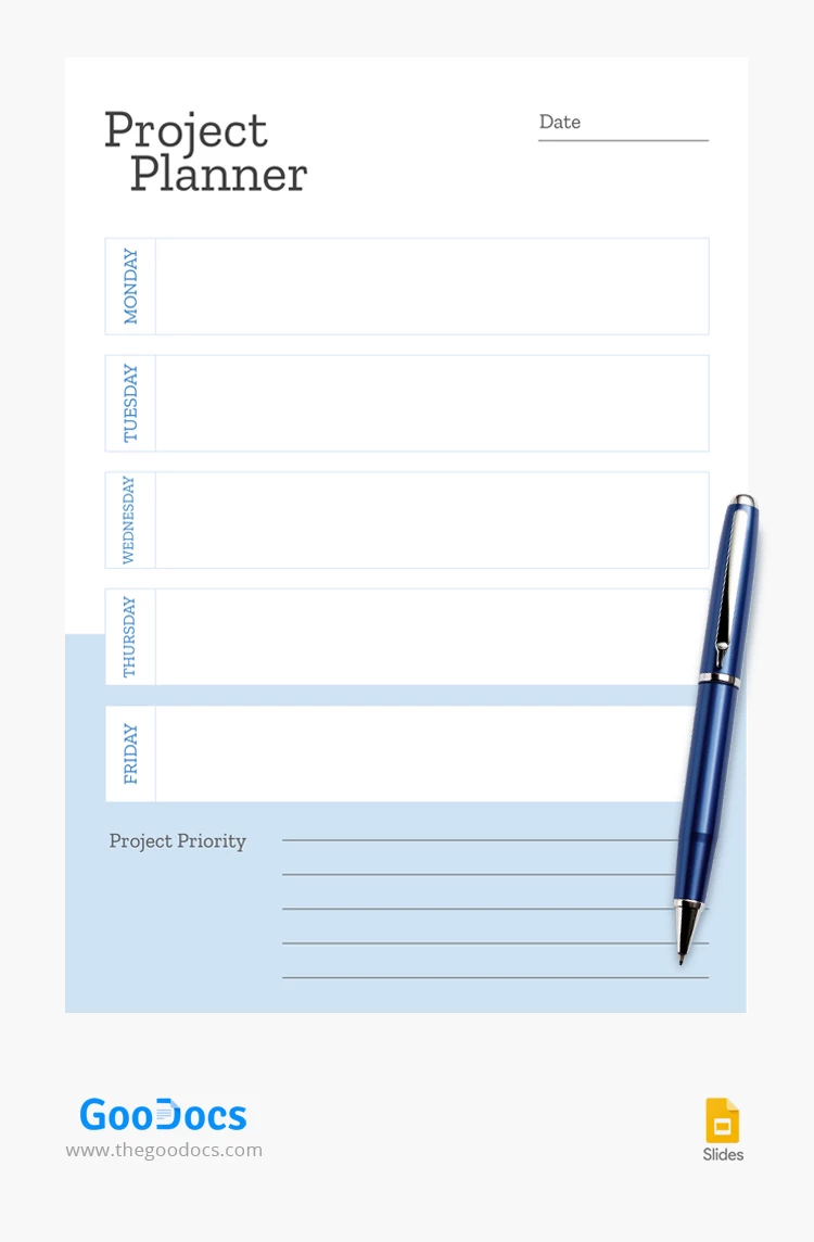 Projet Simple Planner - free Google Docs Template - 10067716
