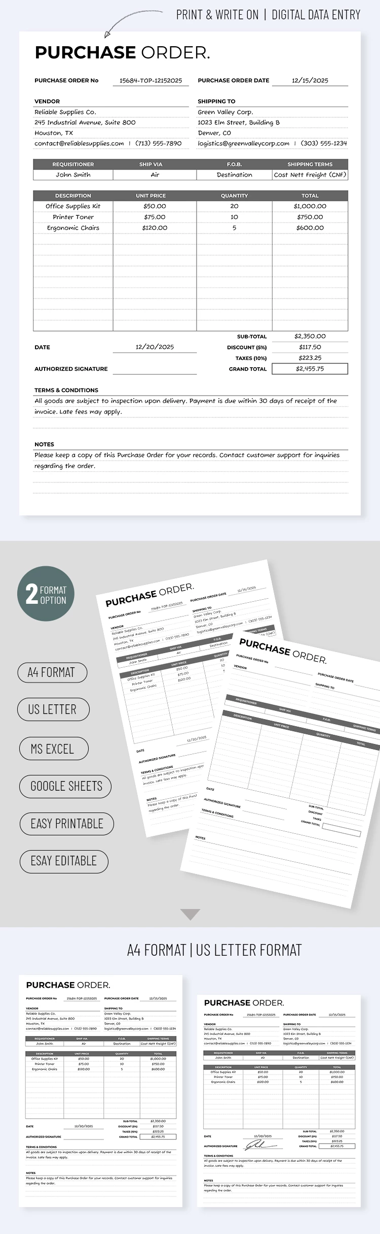 Ordem de Compra - free Google Docs Template - 10069673