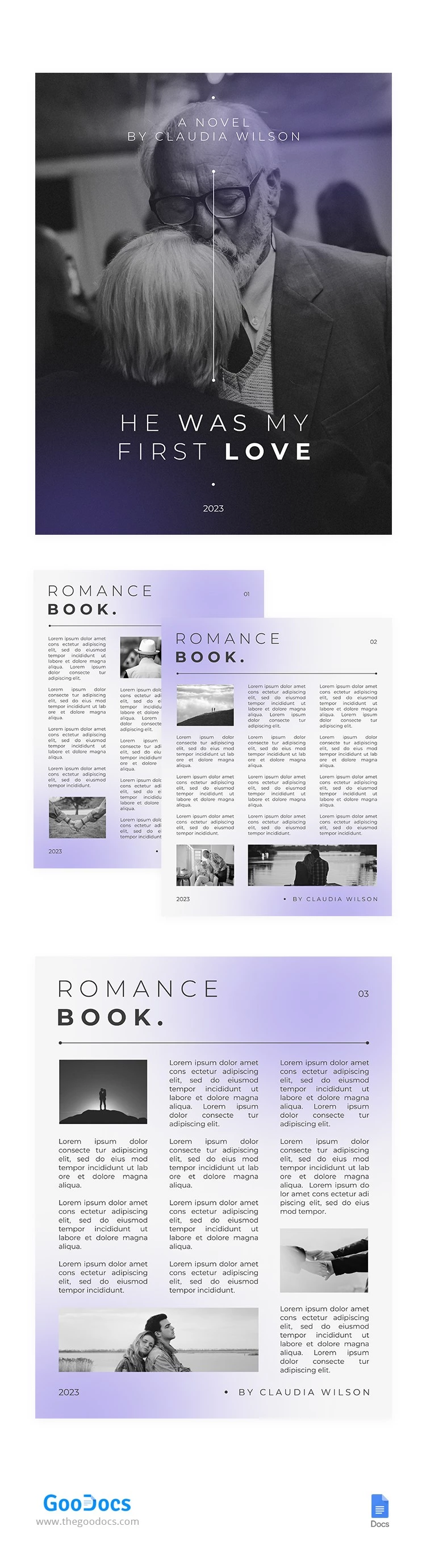 Gray Romance Book - free Google Docs Template - 10066010