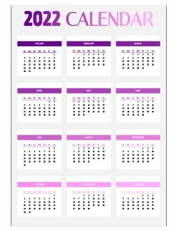 Modelli di calendario gratuito annuale in Google Docs, Google Sheets
