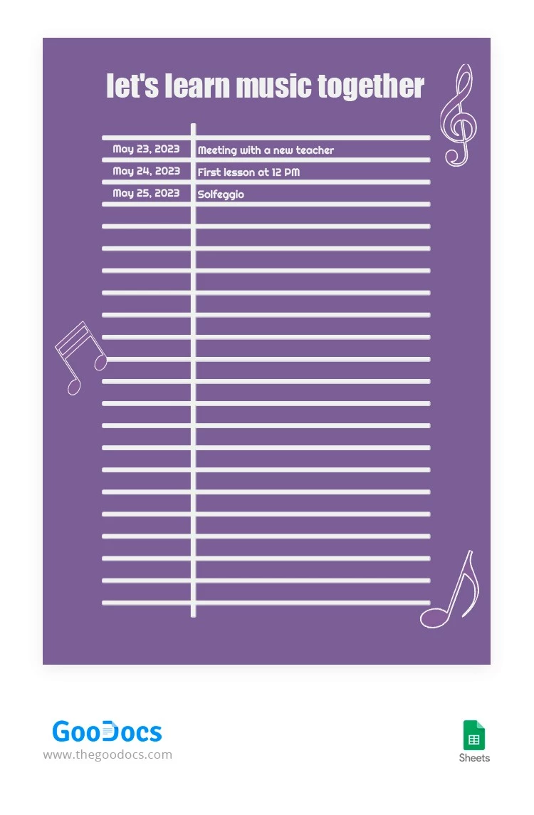 Note Musicali Viola - free Google Docs Template - 10064353