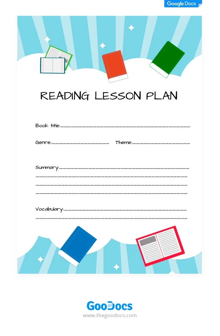 Reading lesson Plan - free Google Docs Template - 10062026