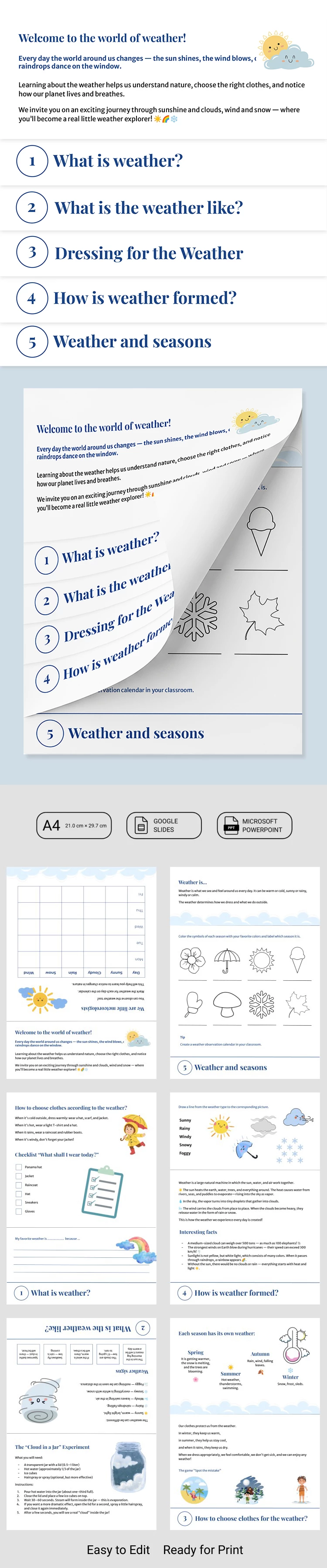 Reading the Weather Flipbook Template - free Google Docs Template - 10071774