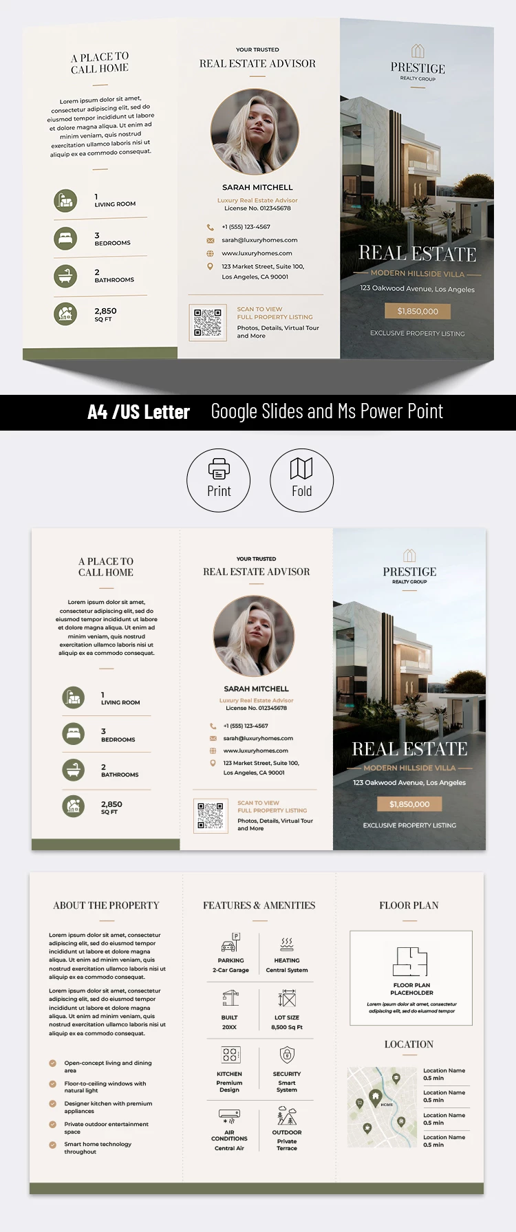 Preview of Real Estate Brochure Template for Google Slides and Microsoft PowerPoint