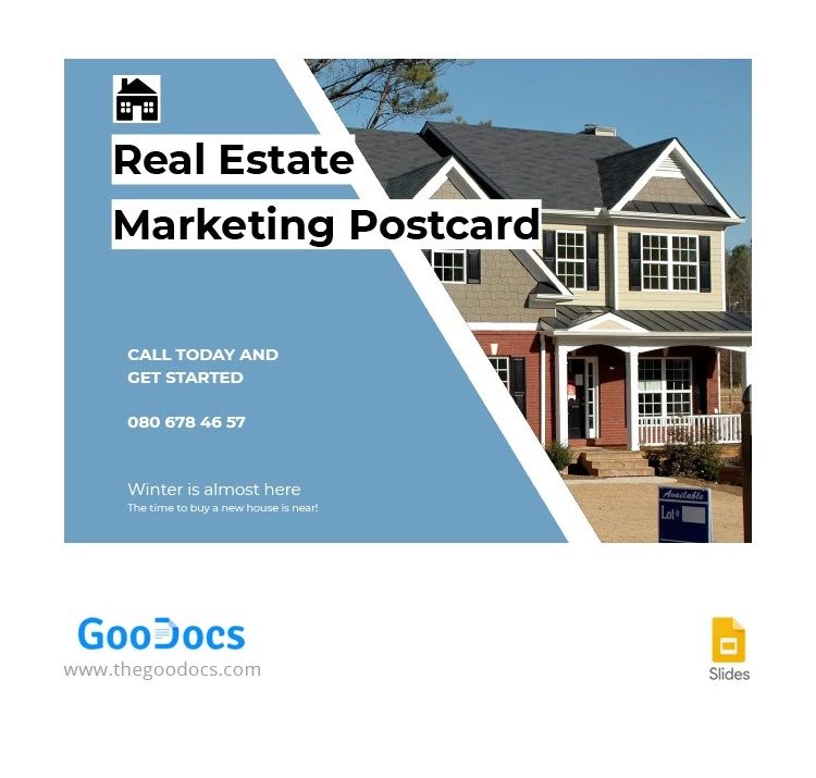 Cartolina pubblicitaria per il marketing immobiliare - free Google Docs Template - 10062590