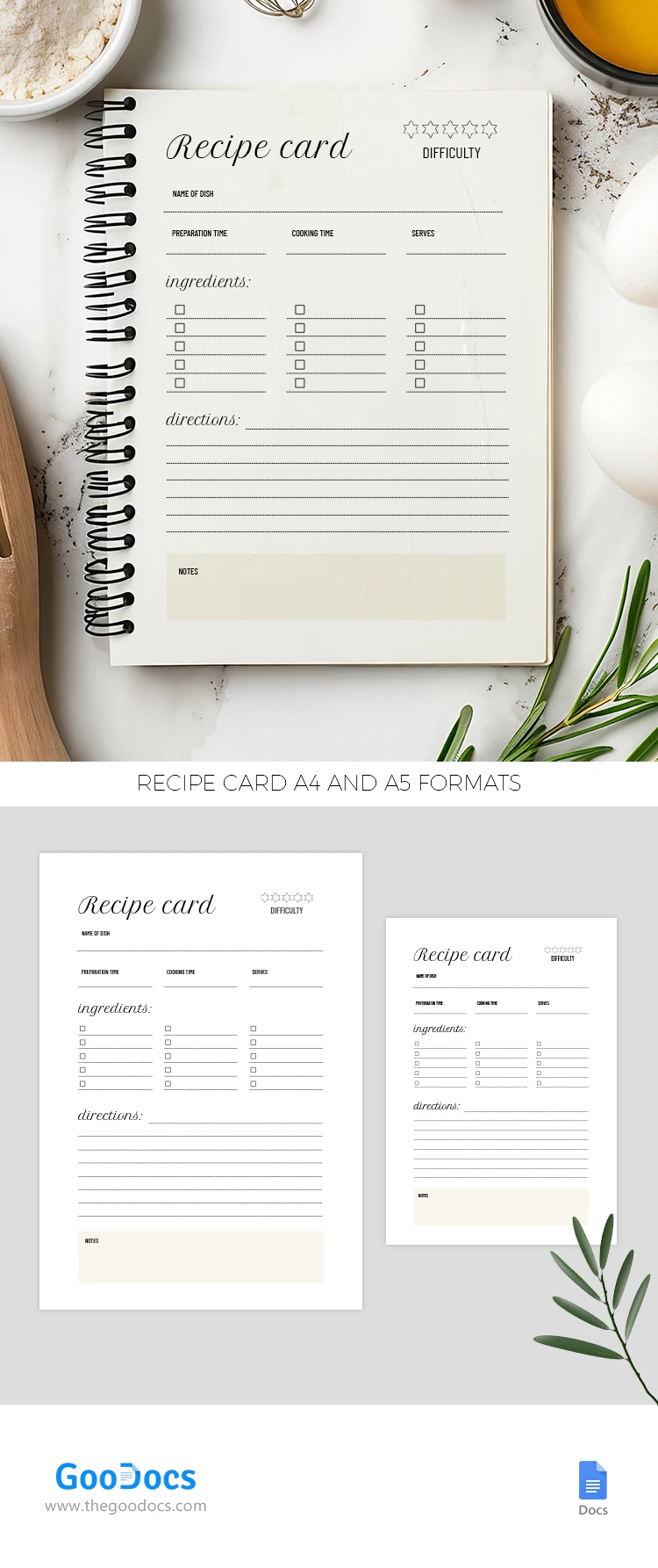 Rezeptkarte - free Google Docs Template - 10068700