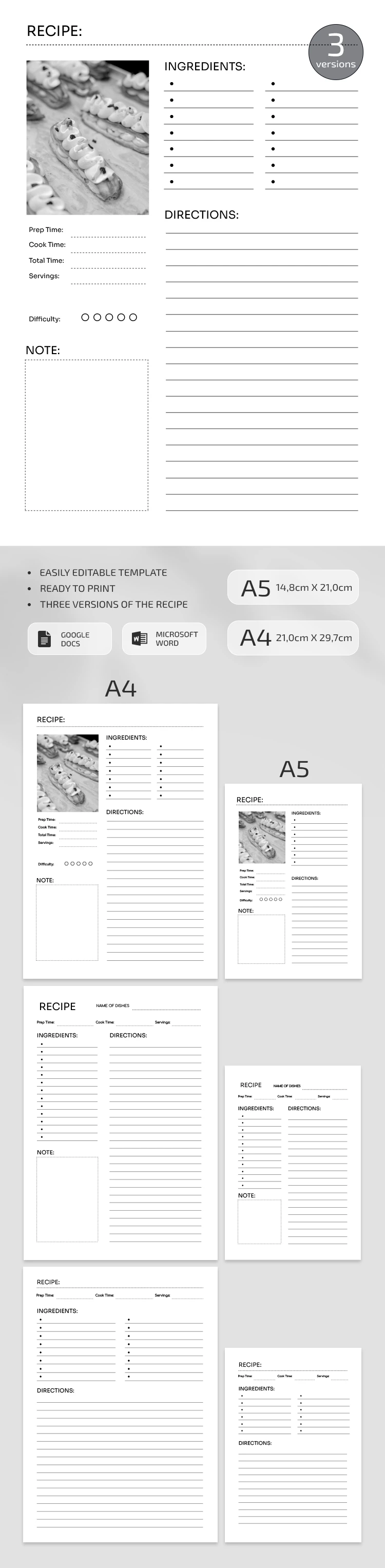 Classic Recipe Book - free Google Docs Template - 10069600