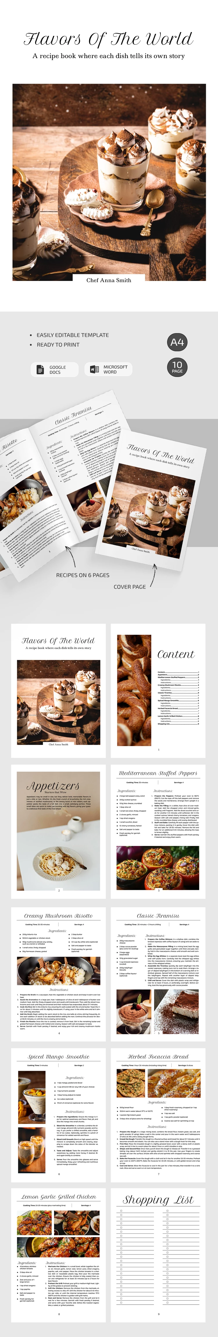 Aesthetic Recipe Book - free Google Docs Template - 10069432