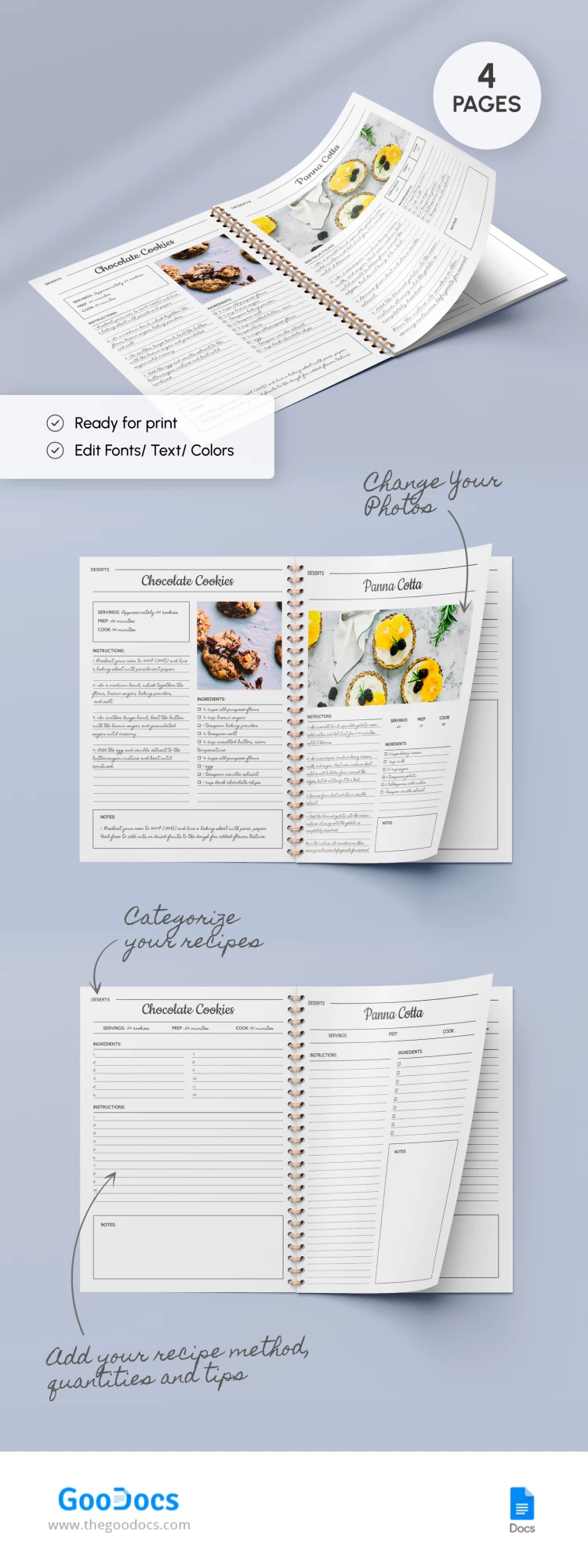 < h1> Libro di ricette minimalista < /h1> - free Google Docs Template - 10068621