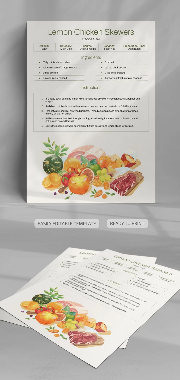 Ricetta Card - free Google Docs Template - 10068929