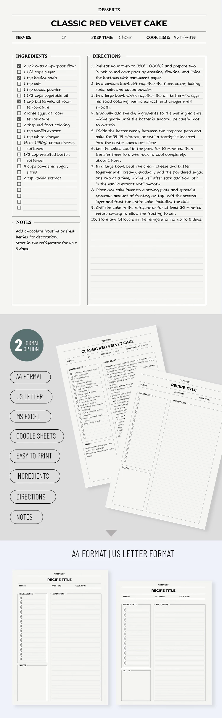 Clean Recipe Card - free Google Docs Template - 10069775