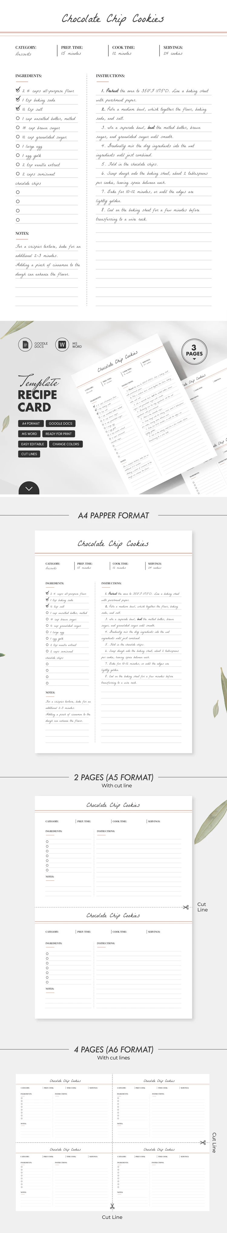 Tarjeta de Receta Perfecta - free Google Docs Template - 10069465