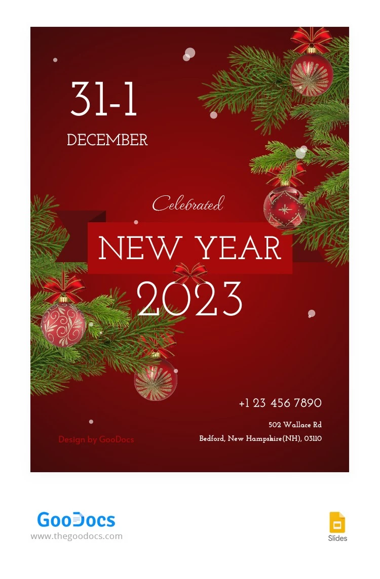 Red Flyer New Year - free Google Docs Template - 10065048