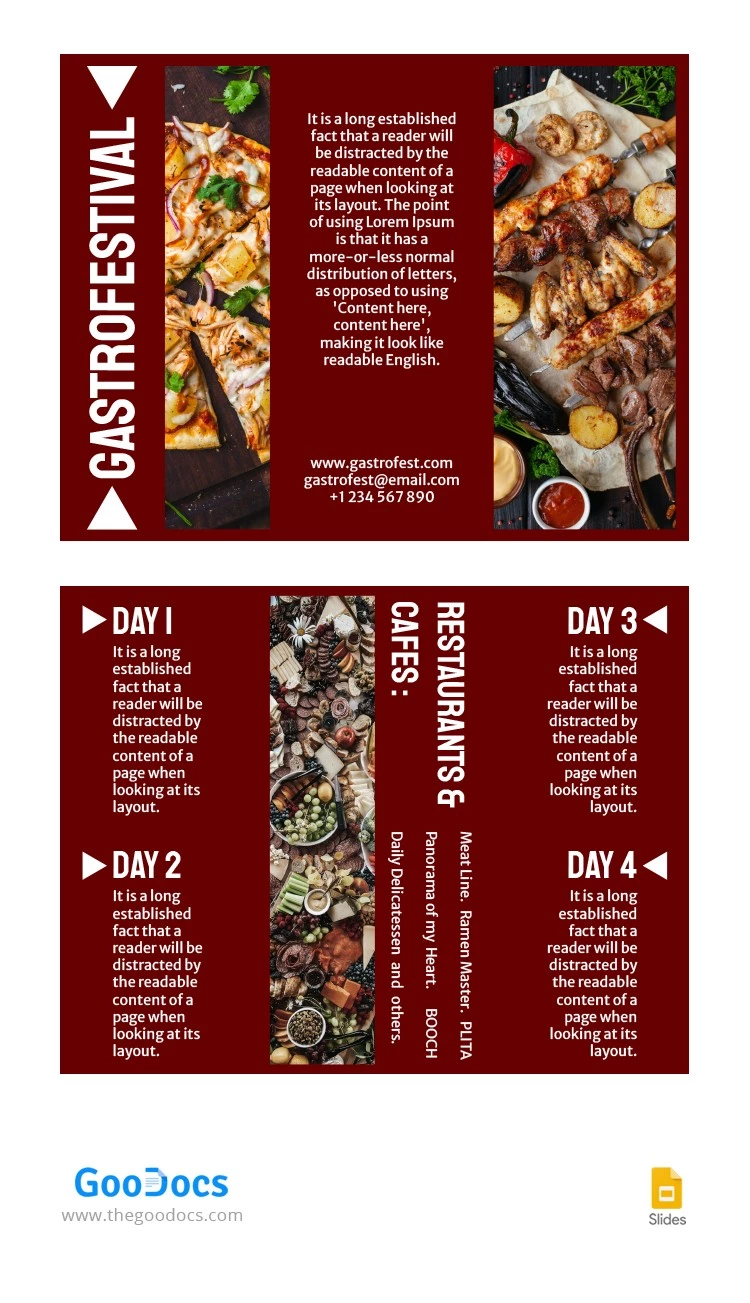 Red Gastrofestival Brochure - free Google Docs Template - 10064086