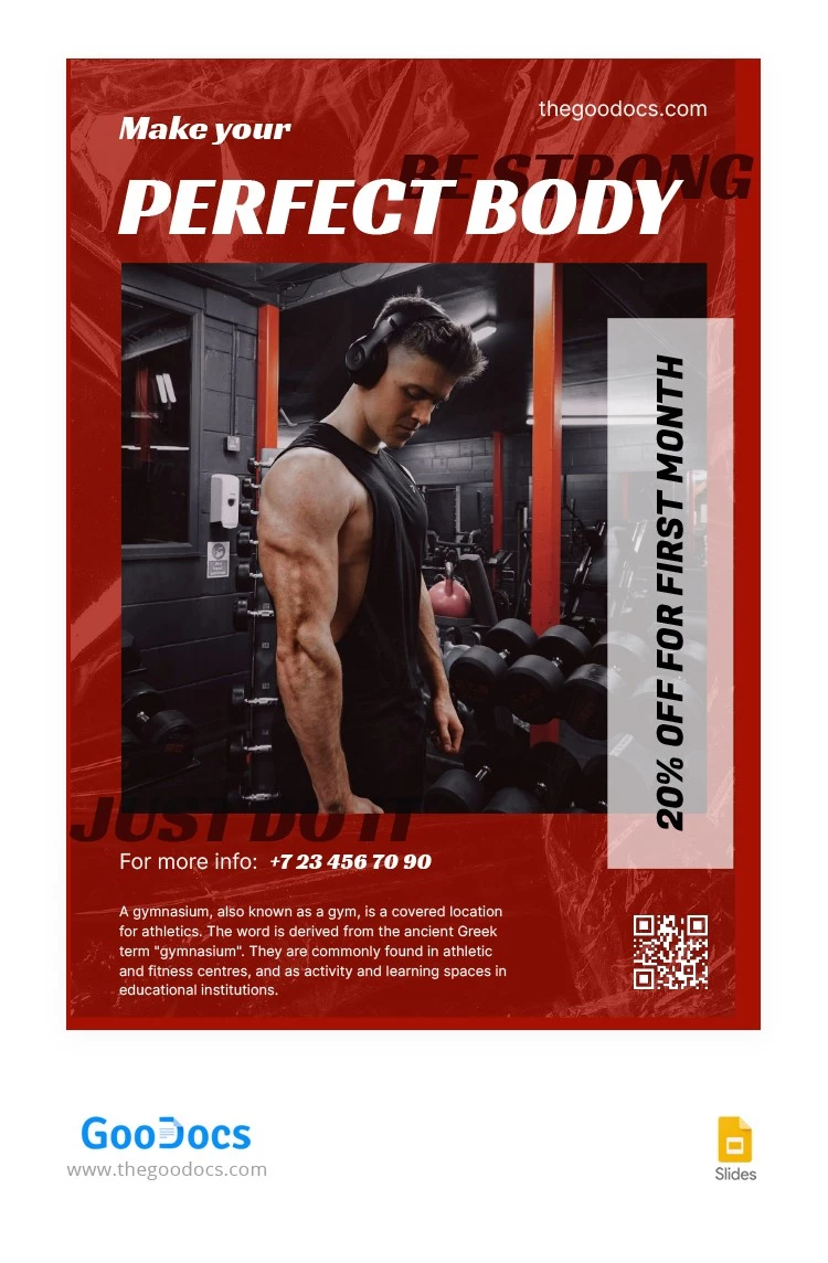 Red Gym Flyer - free Google Docs Template - 10064815