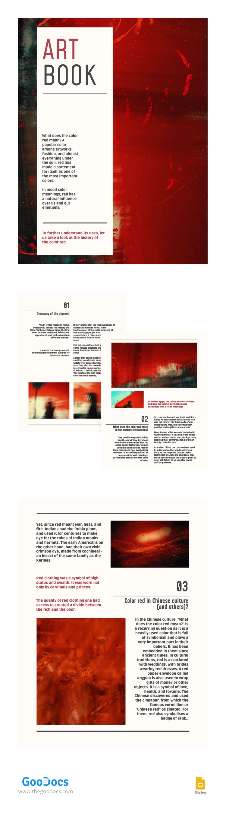 Rotes minimalistisches Kunstbuch - free Google Docs Template - 10064778