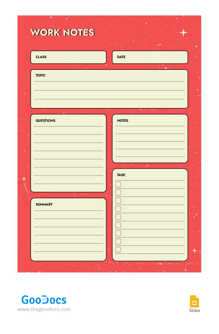 Red Work Notes - free Google Docs Template - 10067703
