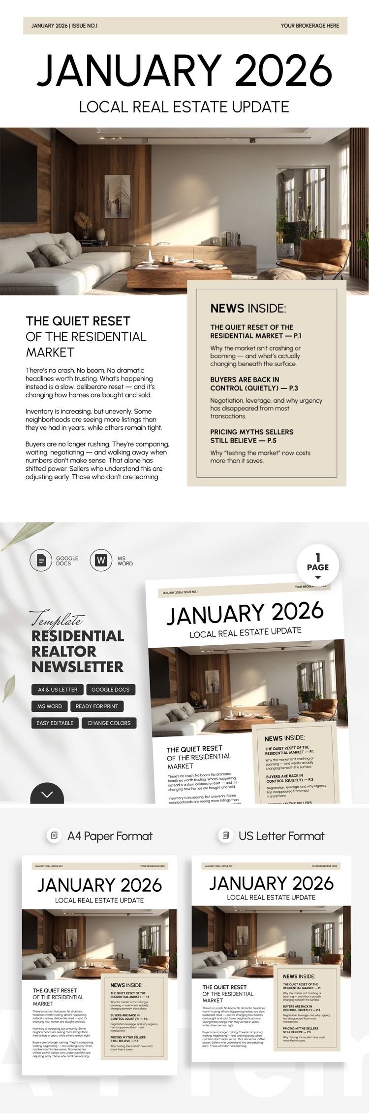 Residential Realtor Newsletter Template - free Google Docs Template - 10072583