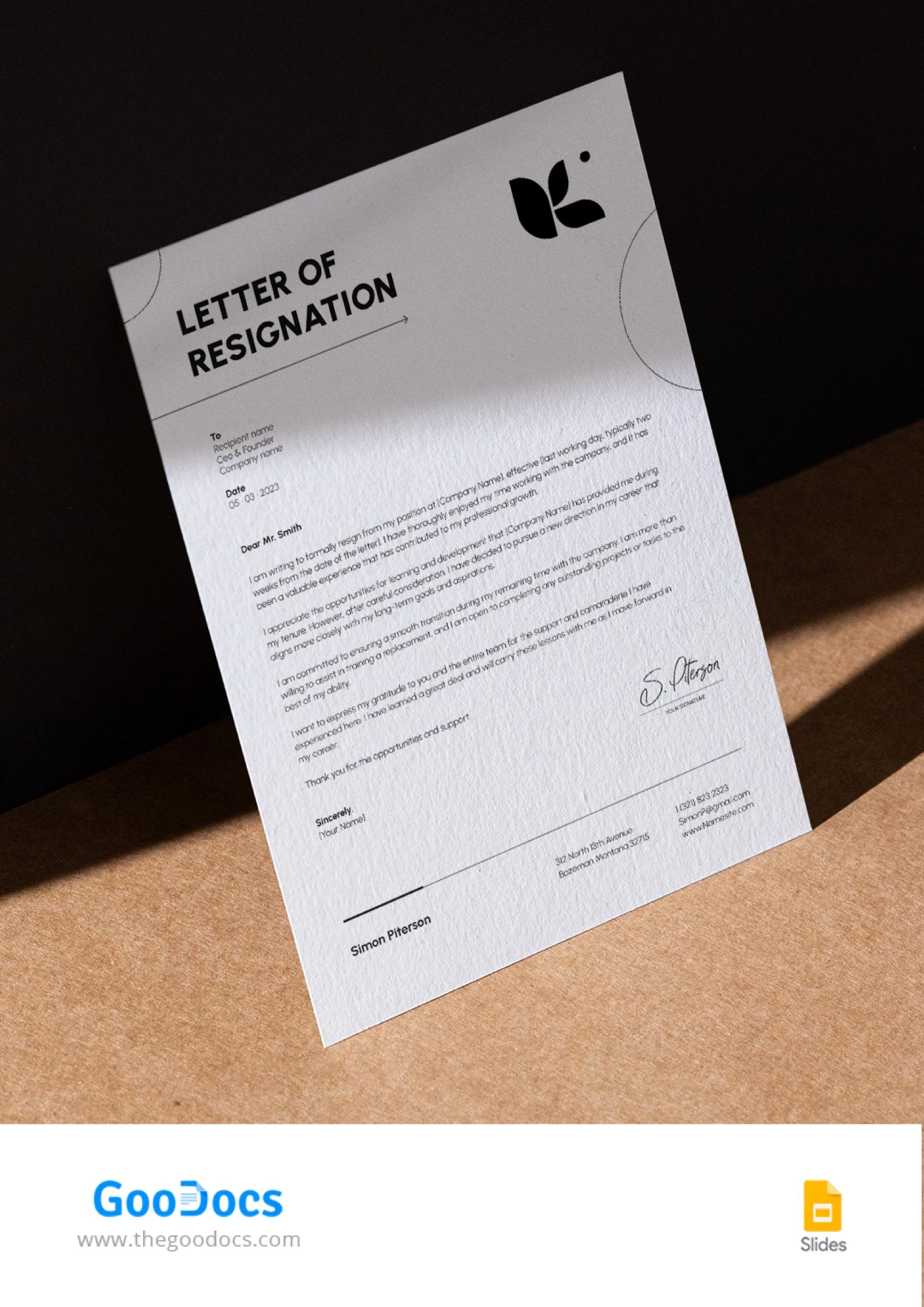 Resignation Letter - free Google Docs Template - 10068340