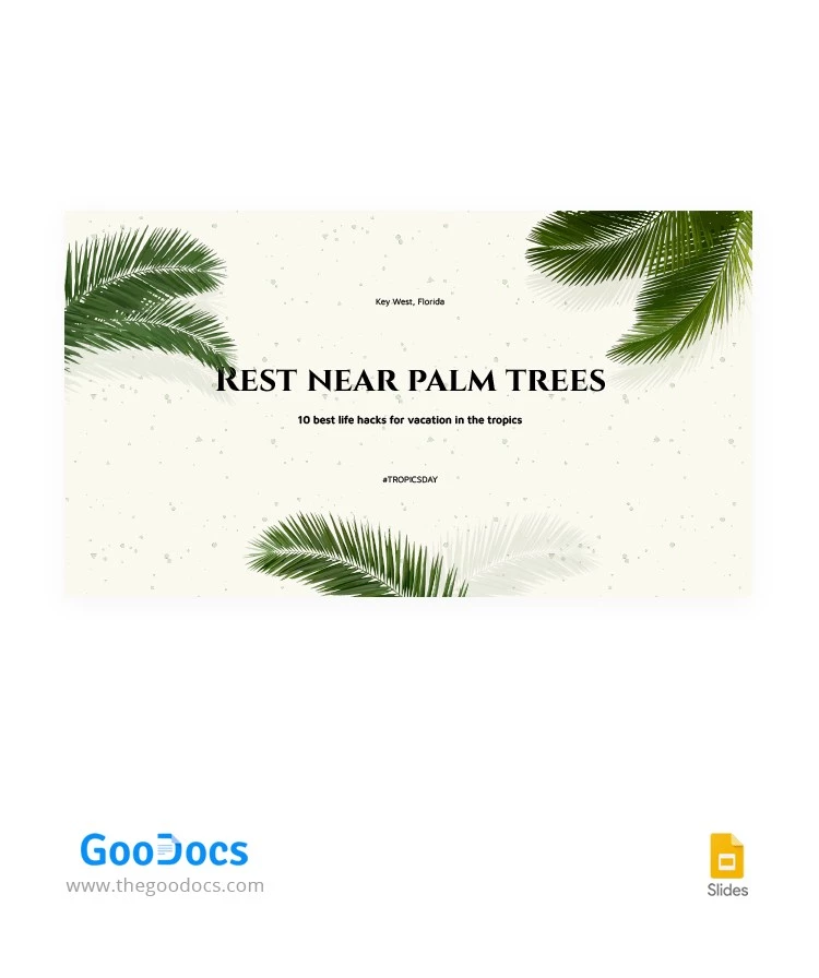 Repos près d'une miniature YouTube de palmiers. - free Google Docs Template - 10062609