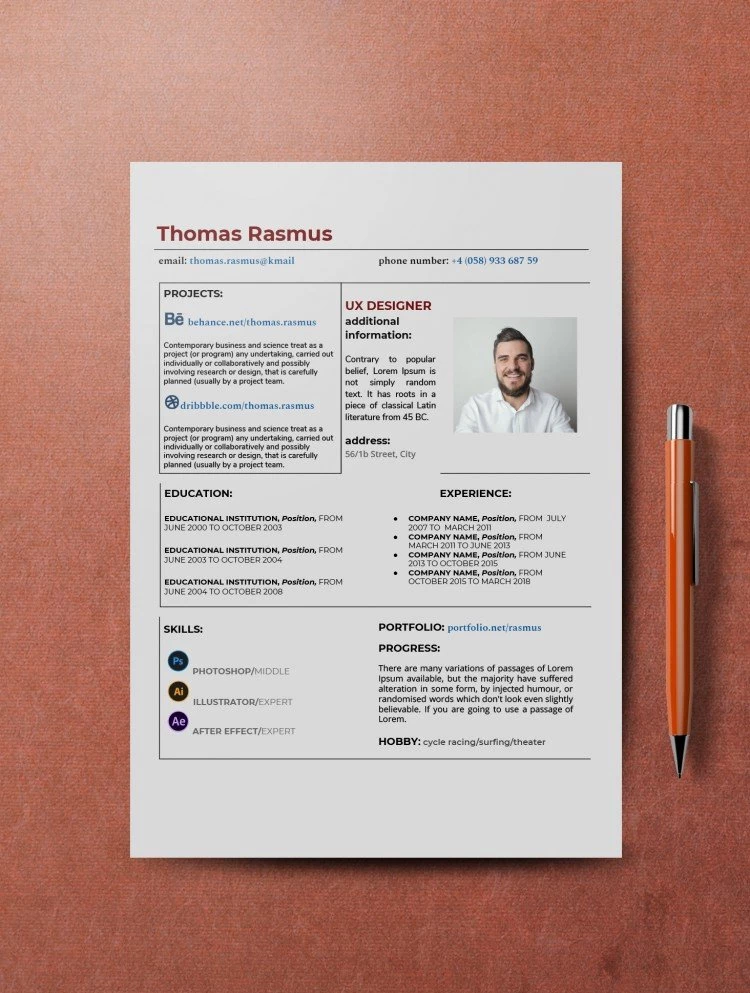 Professional White Resume - free Google Docs Template - 10061497