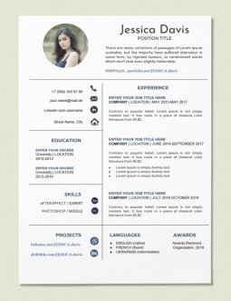 Google Docs Resume Template. Simple Resume Template Google Docs and CV  Design. 