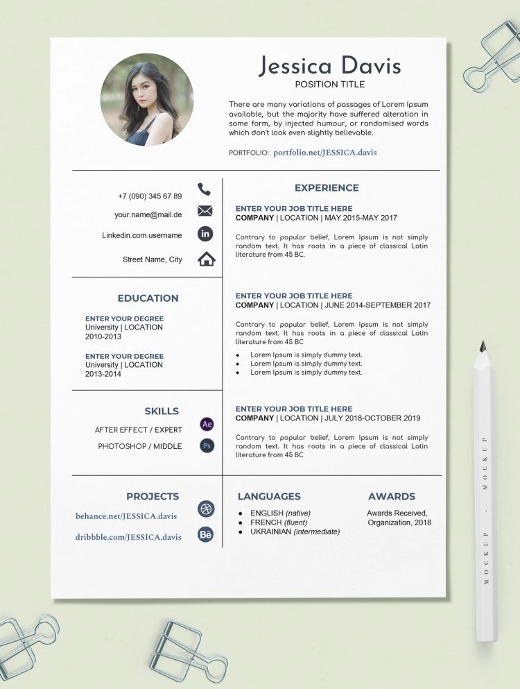 Currículum creativo - free Google Docs Template - 10061498