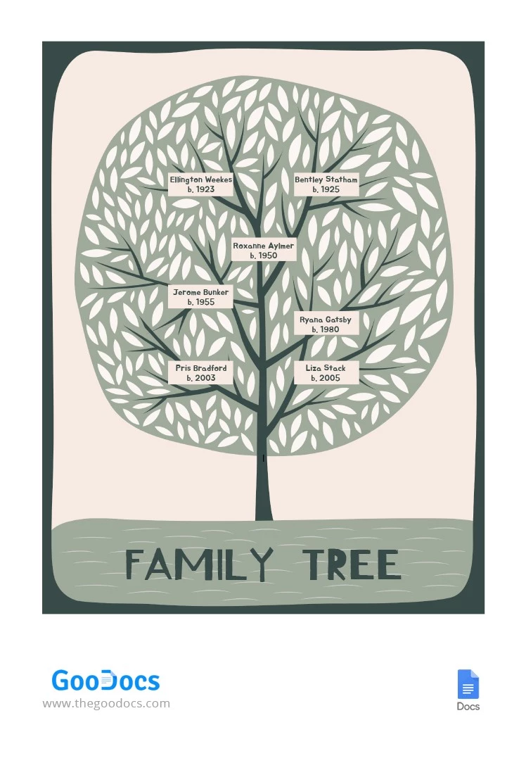 Retro Colored Family Tree - free Google Docs Template - 10064296