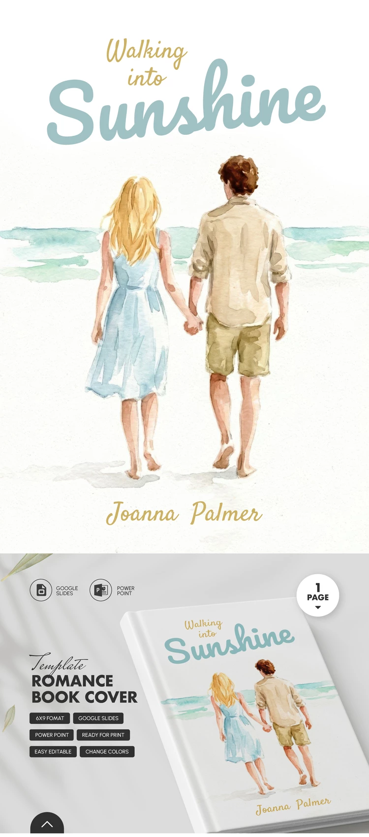 Preview of Romance Book Cover Template for Google Slides and Microsoft PowerPoint
