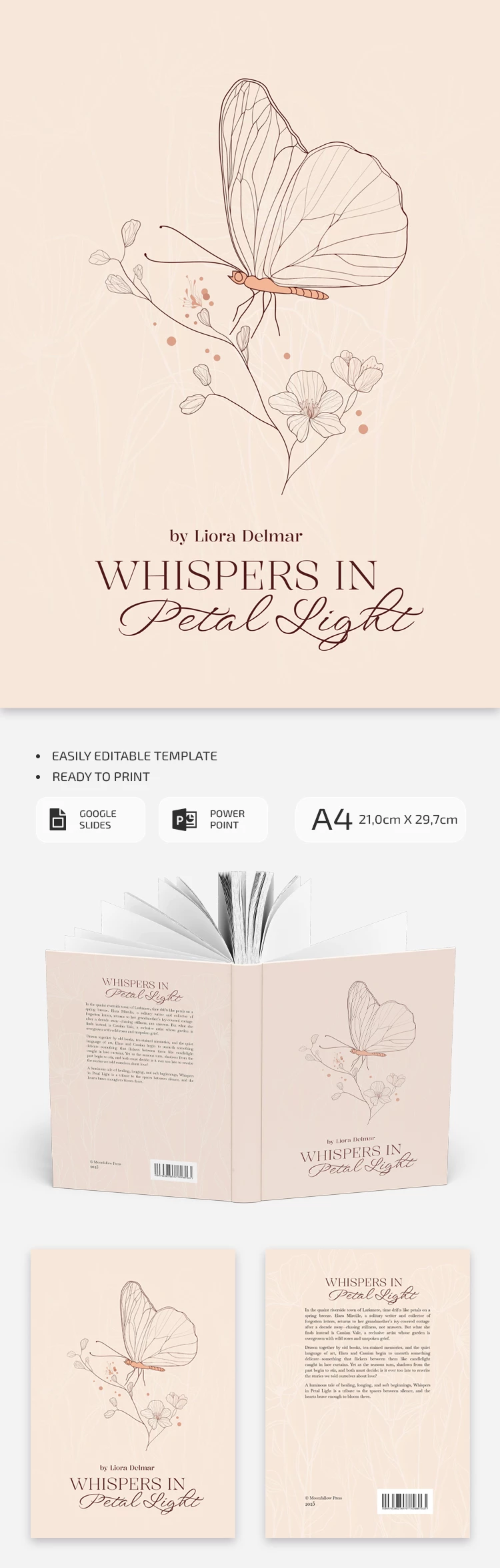 Romantic & Aesthetic Book Cover Template - free Google Docs Template - 10071213 Romantic & Aesthetic Book Cover Template - free Google Docs Template - 10071213