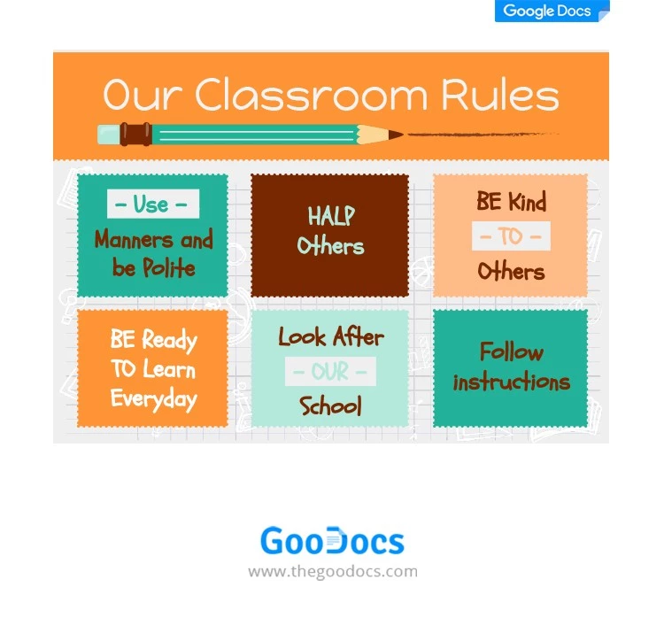 Rules Classroom Decor - free Google Docs Template - 10061976