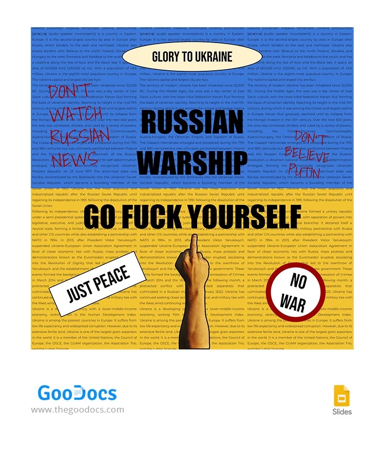 Navio de guerra russo, vá se foder! Postagem no Facebook. - free Google Docs Template - 10063615