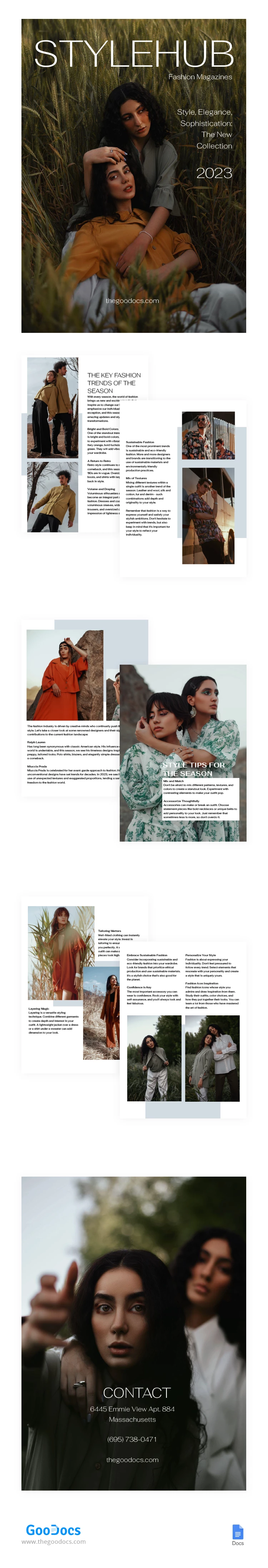 Revista de moda rústica retro - free Google Docs Template - 10067261