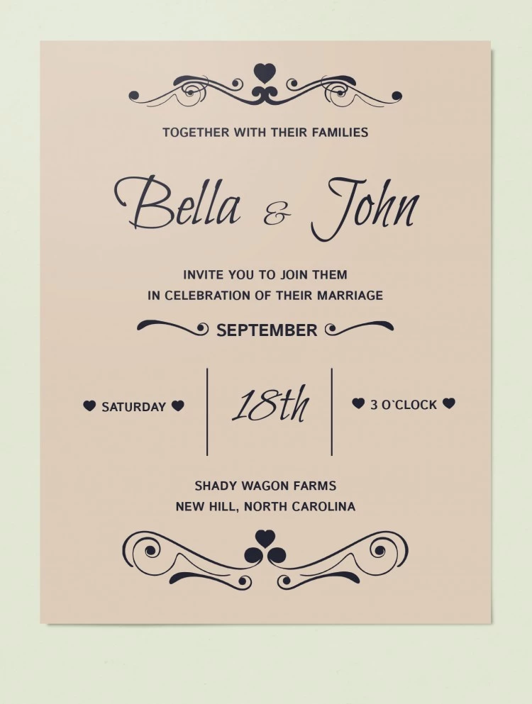 Rustic Wedding Invitation - free Google Docs Template - 10061889