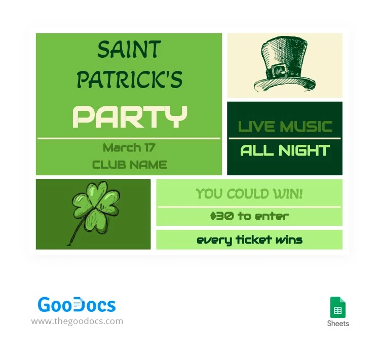 Saint Patrick's Day Flyer - free Google Docs Template - 10063644