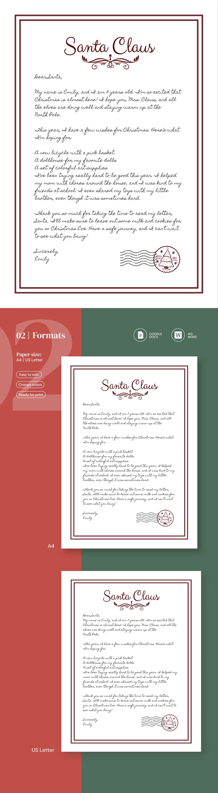 Creative Santa Letter - free Google Docs Template - 10069275