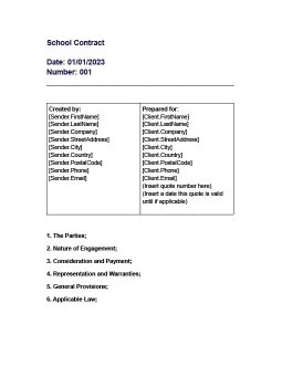 Free School Contract Template In Google Docs   School Contract 159073 