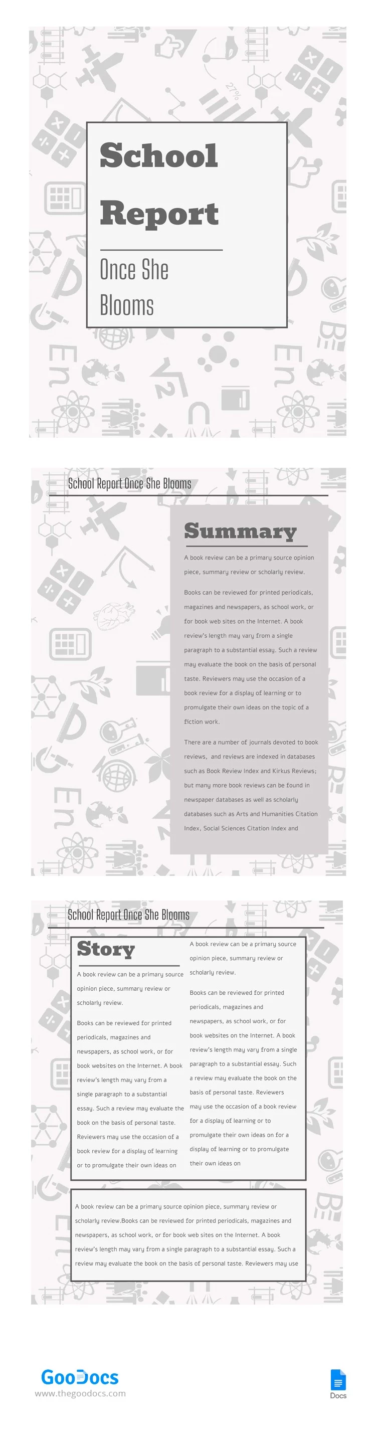 Relatório escolar - free Google Docs Template - 10064729