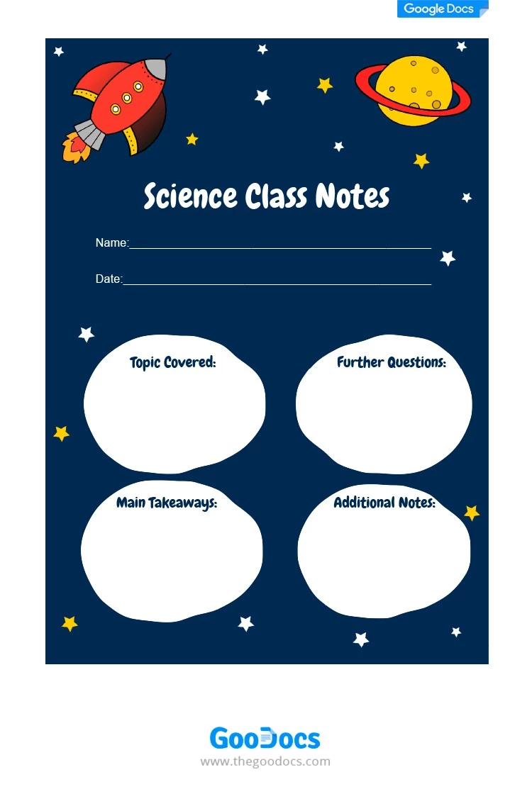 Science Class Note - free Google Docs Template - 10062017